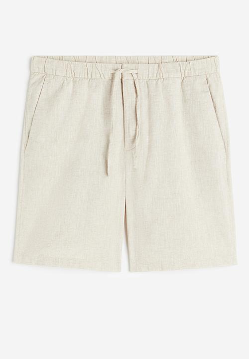 H&M - Regular fit linen-blend shorts - light beige