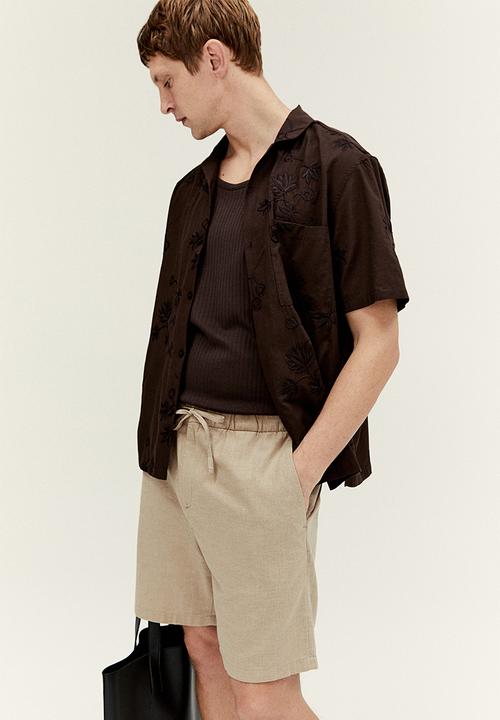H&M - Regular fit linen-blend shorts - beige