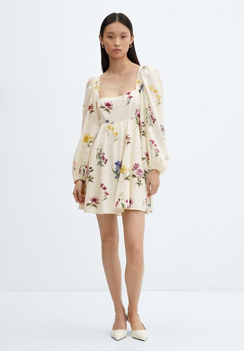 MANGO - Dress botanic-h - light beige