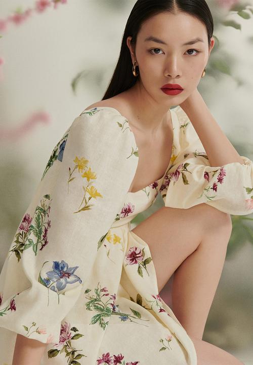 MANGO - Dress botanic-h - light beige