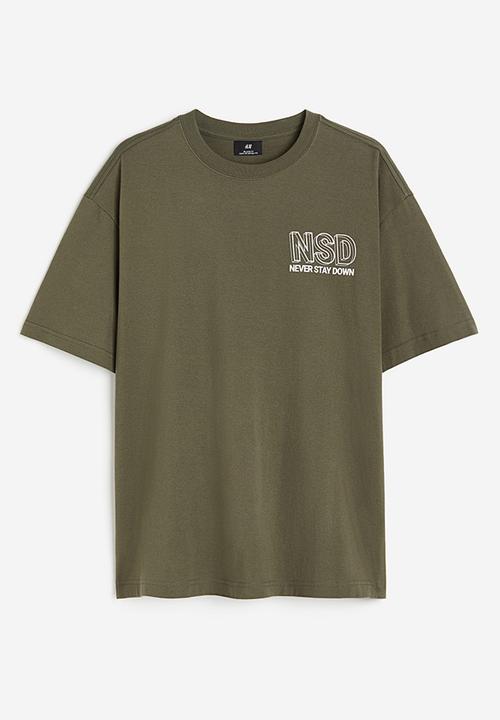 H&M - Loose fit T-shirt - khaki green nsd