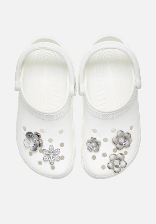 Crocs - Monochrome Silver Flowers 5 Pack - Multi