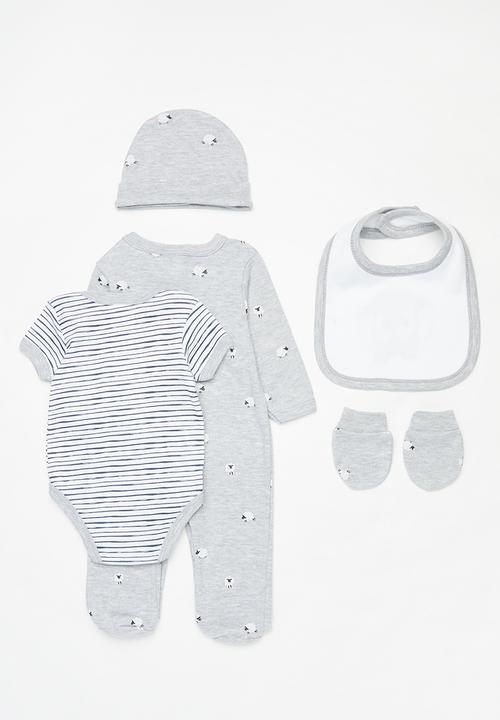 Pop Candy - 5 Piece romper set - grey