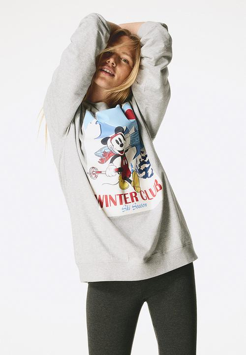 H&M - Printed pyjamas - light grey marl/mickey mouse