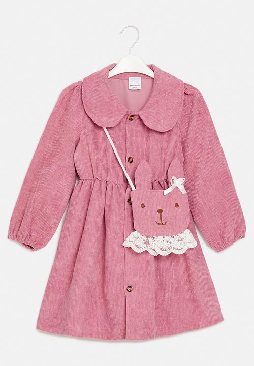 Pop Candy - corduroy dress & bag set - pink