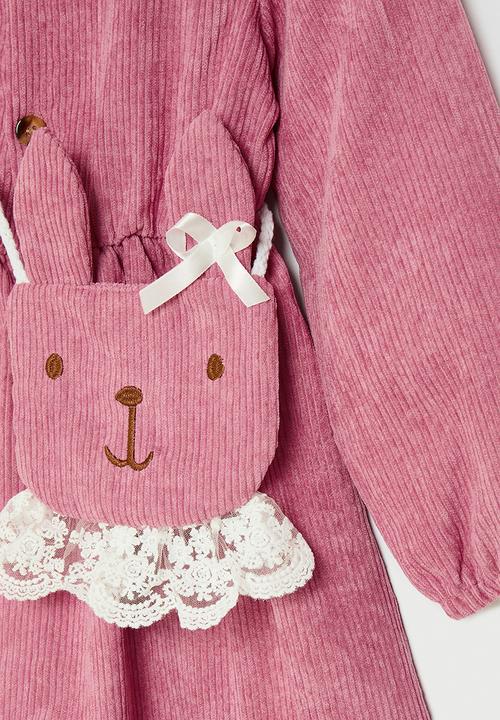 Pop Candy - corduroy dress & bag set - pink