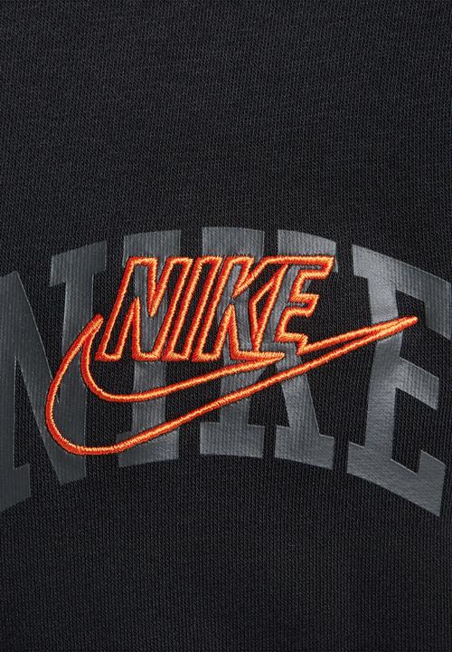 Nike - M Nike Club Bb Crew Arch Gx - Black & Safety Orange