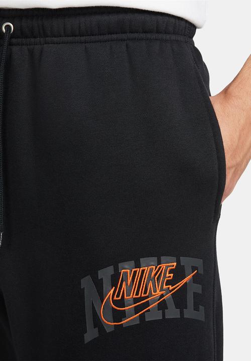 Nike - M Nike Club Bb Cf Pant Arch Gx - Black & Safety Orange