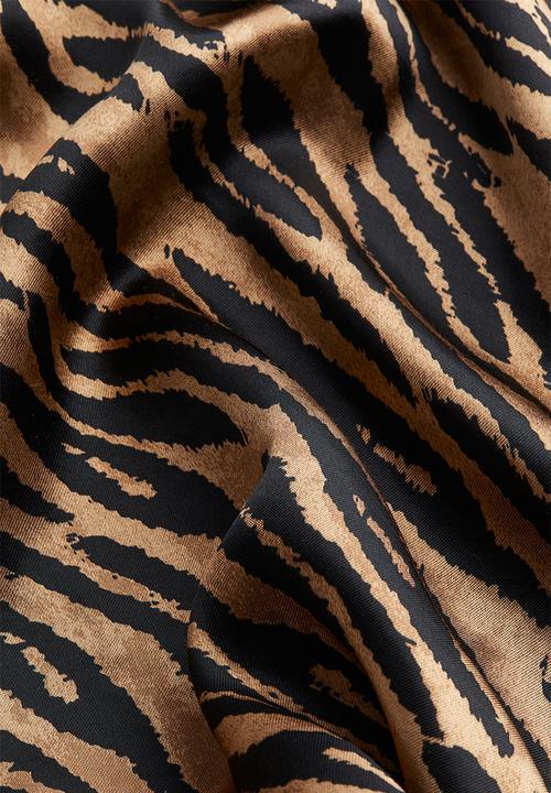 H&M - Satin maxi skirt - light brown leopard print