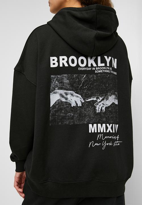 Blake - Oversized collegiate hoodie - black