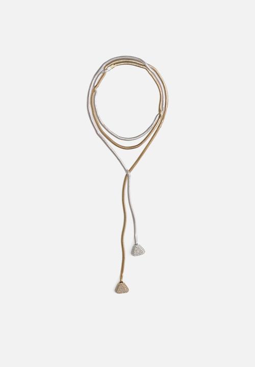 H&M - H&M Studio: Rhinestone-embellished necklace - silver,gold,multi