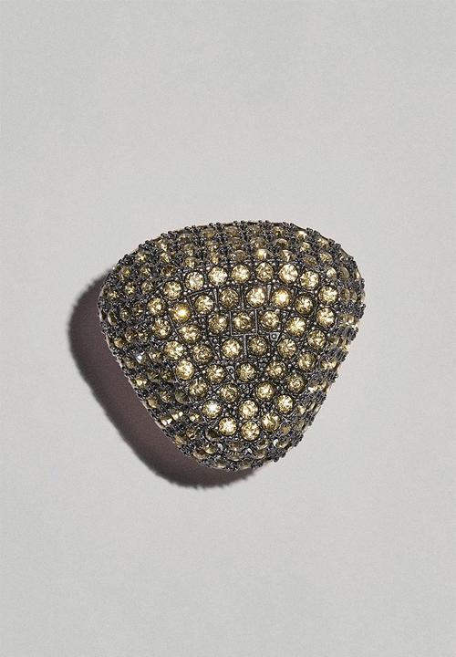 H&M - H&M Studio: Rhinestone-embellished ring - yellow,black