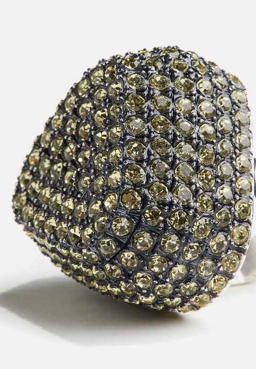 H&M - H&M Studio: Rhinestone-embellished ring - yellow,black
