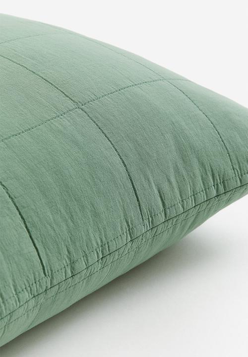 H&M - Quilted satin cushion cover - green