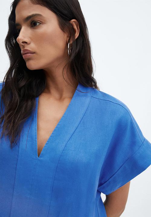MANGO - Dress ordago-a - medium blue