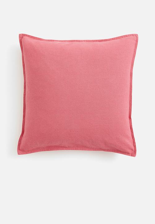 Linen-blend cushion cover - deep pink