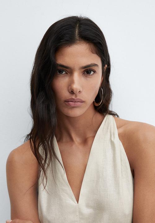 MANGO - Dress foil-a - light beige