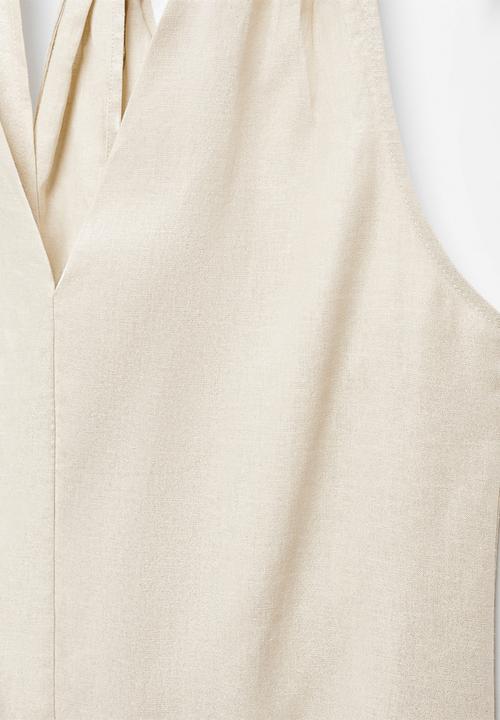 MANGO - Dress foil-a - light beige