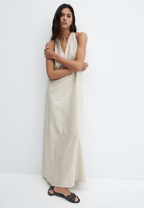 MANGO - Dress foil-a - light beige
