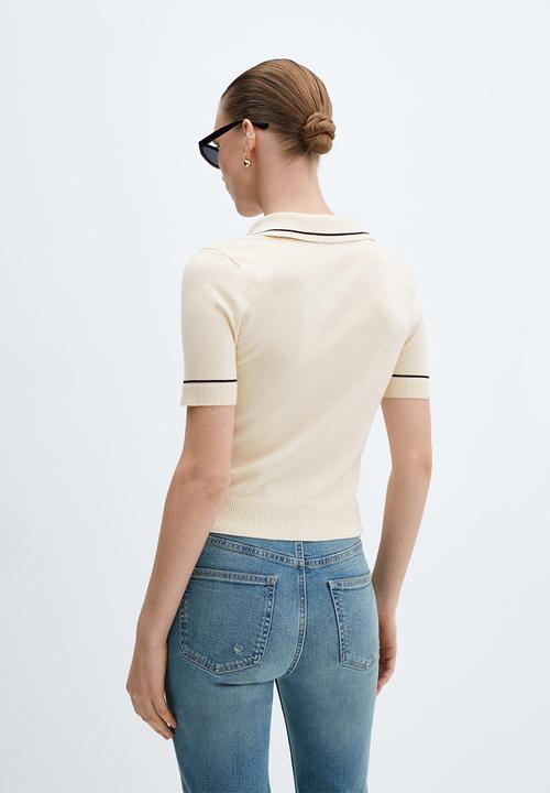 MANGO - Sweater vert - light beige