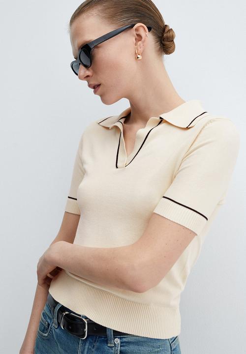 MANGO - Sweater vert - light beige