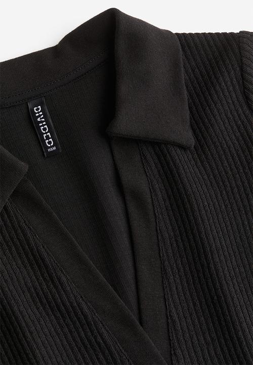 H&M - Collared jersey top - black