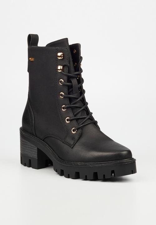Miss Black - Vixen 3 lace-up boot - black
