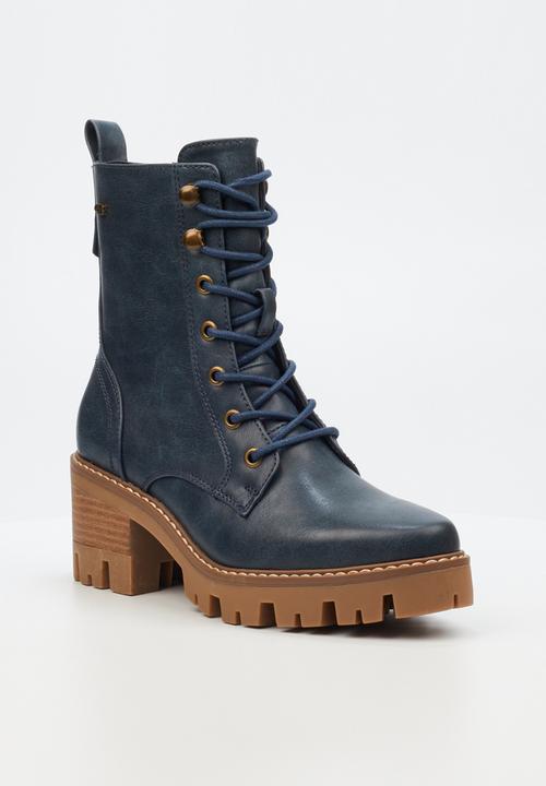 Miss Black - Vixen 3 lace-up boot - navy