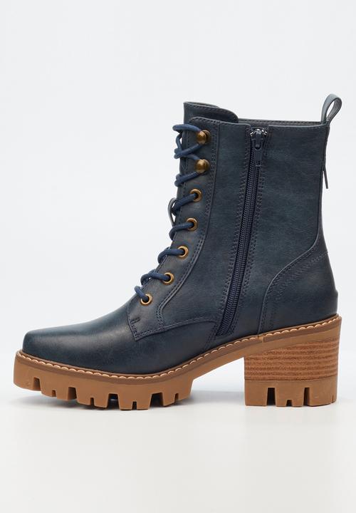 Miss Black - Vixen 3 lace-up boot - navy