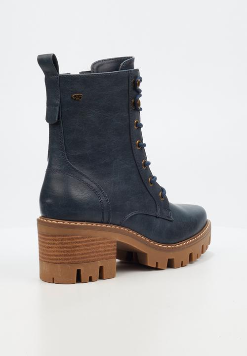 Miss Black - Vixen 3 lace-up boot - navy