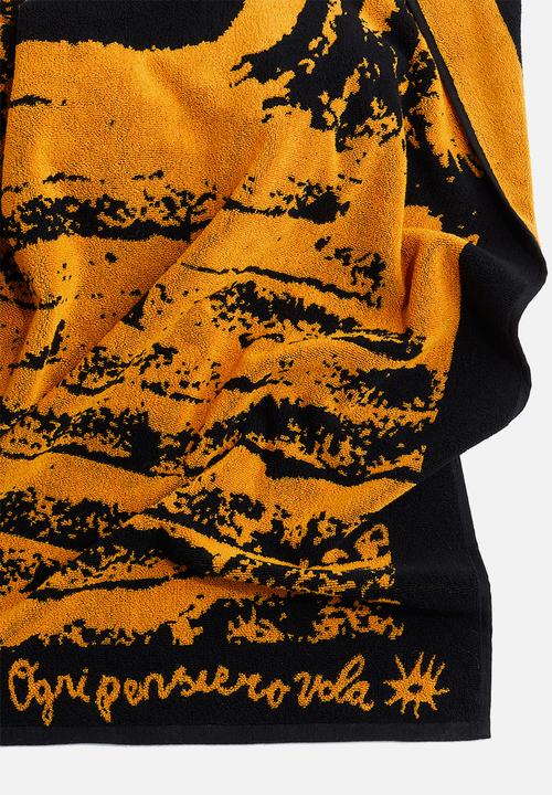 H&M - H&M Studio: Motif-detail beach towel - black & orange multi