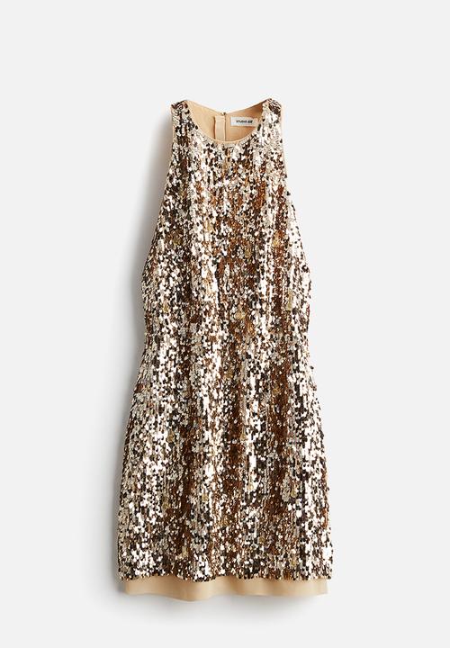 H&M - H&M Studio: Embellished mini dress - gold