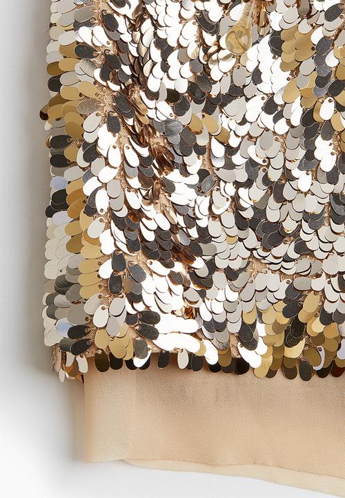 H&M - H&M Studio: Embellished mini dress - gold