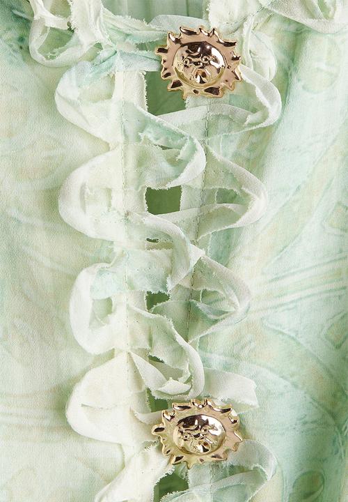 H&M - H&M Studio: Embellished patterned dress - green