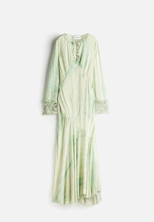 H&M - H&M Studio: Embellished patterned dress - green