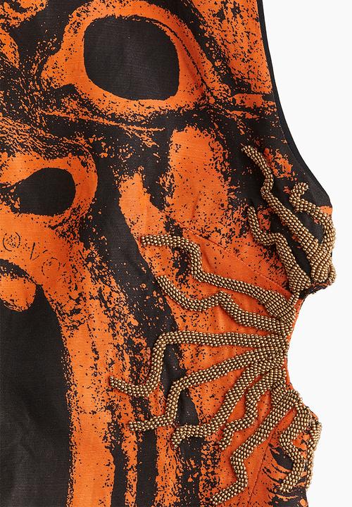 H&M - H&M Studio: Embellished cut-out mini dress - multi orange