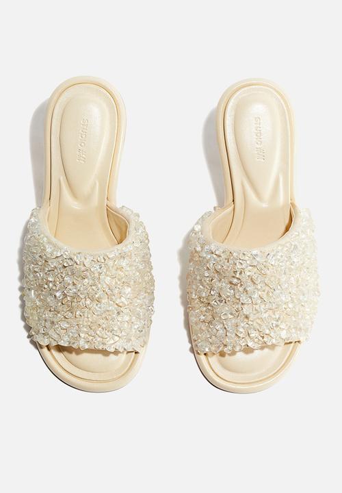 H&M - H&M Studio: Beaded leather mules - yellow & white
