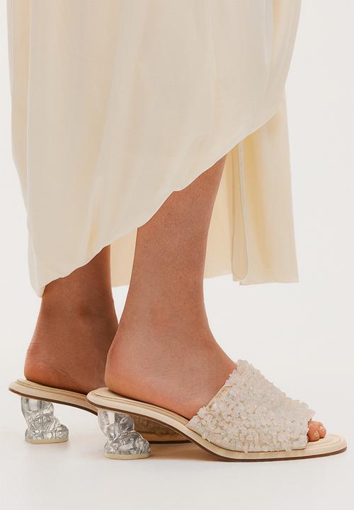 H&M - H&M Studio: Beaded leather mules - yellow & white