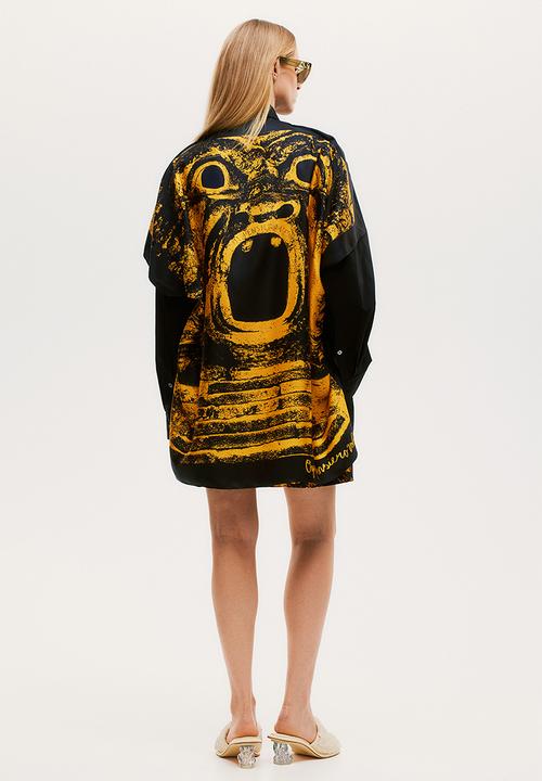 H&M - H&M Studio: Shirt with silk-scarf back piece - black