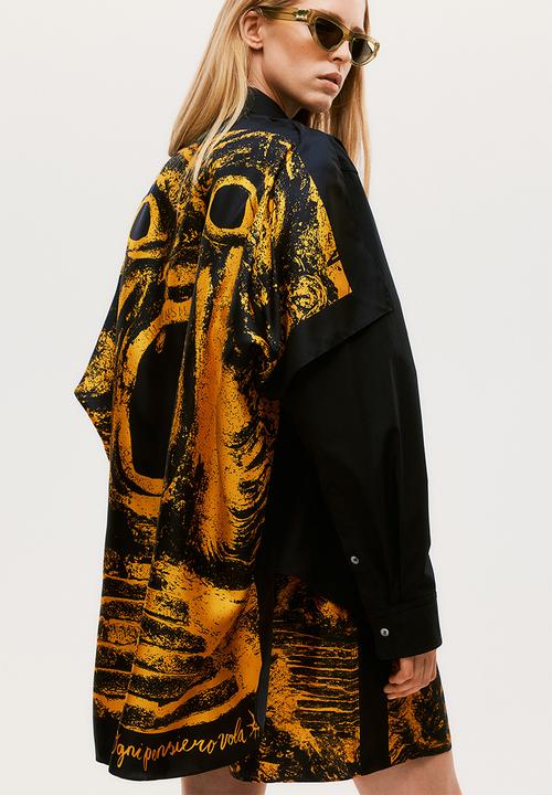 H&M - H&M Studio: Shirt with silk-scarf back piece - black
