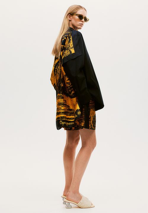H&M - H&M Studio: Shirt with silk-scarf back piece - black