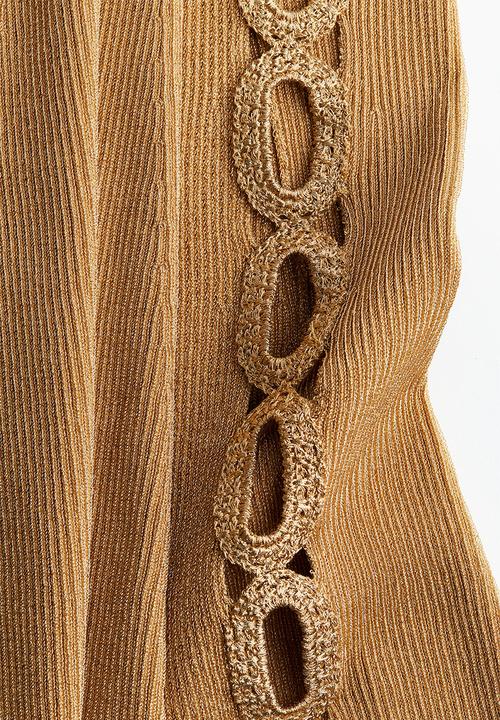 H&M - H&M Studio: Glittery crochet-look-panel skirt - gold