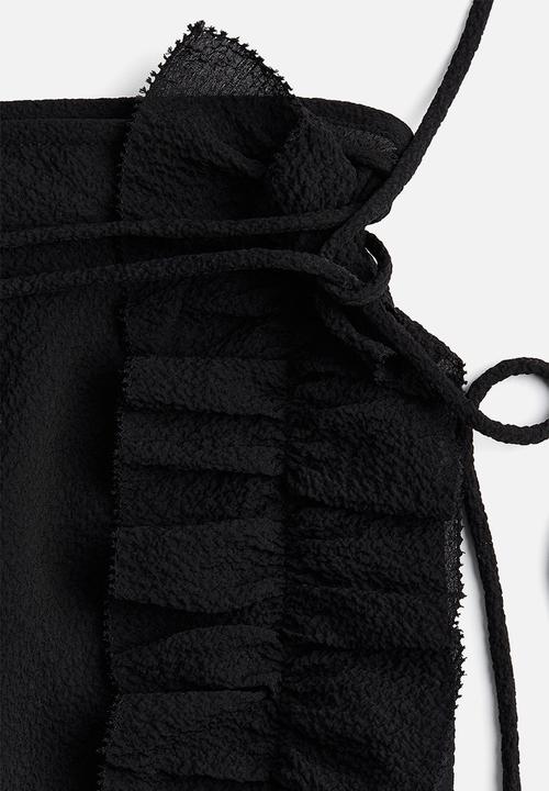 H&M - H&M Studio: Ruffled crinkled skirt - black
