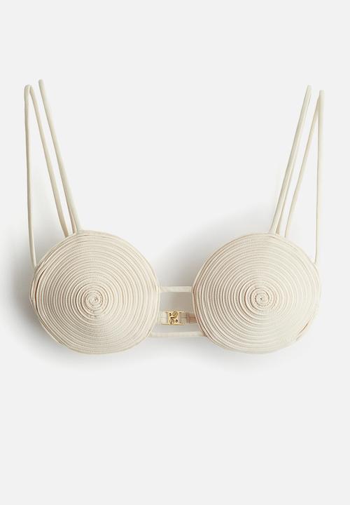 H&M - H&M Studio: Spiral-seam bikini top - white