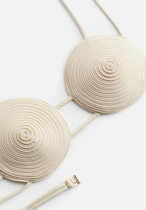H&M - H&M Studio: Spiral-seam bikini top - white