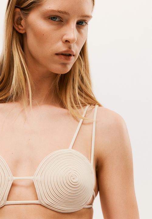 H&M - H&M Studio: Spiral-seam bikini top - white