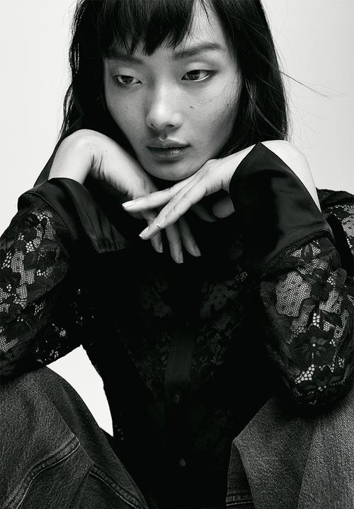 H&M - Lace shirt - black