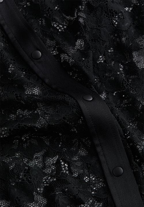 H&M - Lace shirt - black