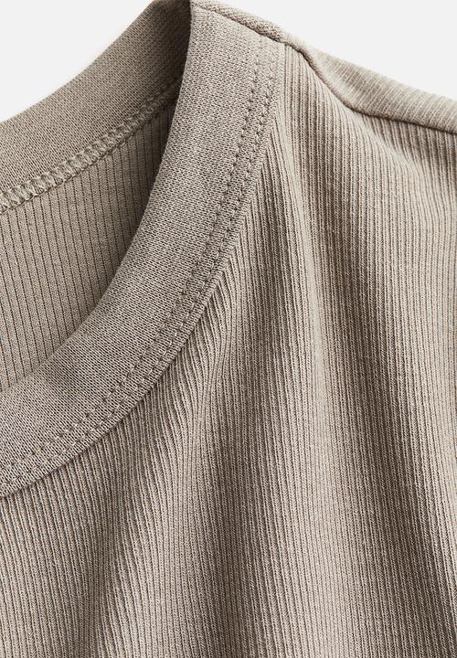 H&M - Mama ribbed jersey top - greige