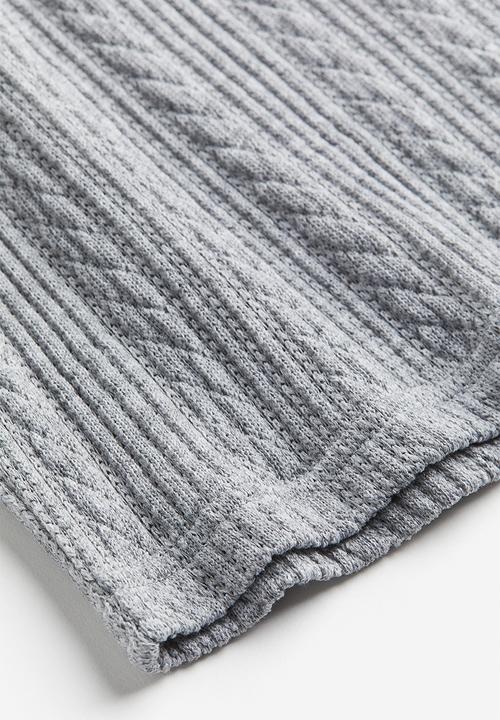 H&M - Oversized textured T-shirt - light grey